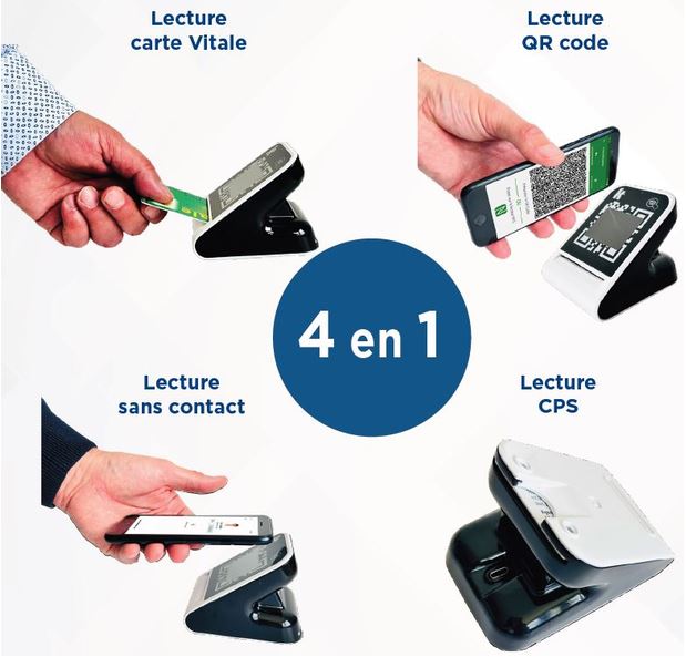 LECTEUR SESAM VITALE BIFENTE-NFC & QR CODE KAPELSE / KAP4-CV