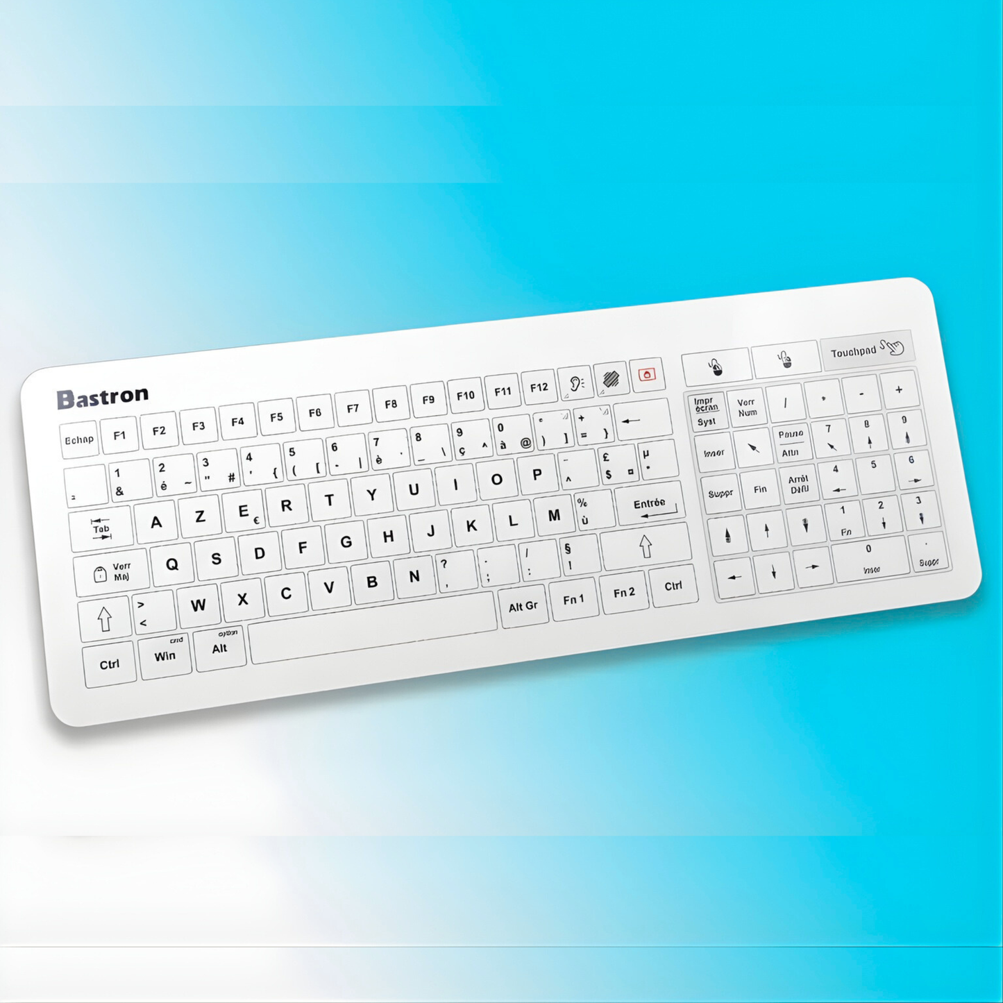 Clavier Tactile Filiare Lavable pour Zones Aseptiques - Bastron® B45-USB